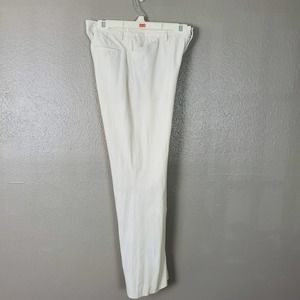 Petite Sophisticate Stretch Off-White Straight Leg Hi-Rise Cotton Pants 8P